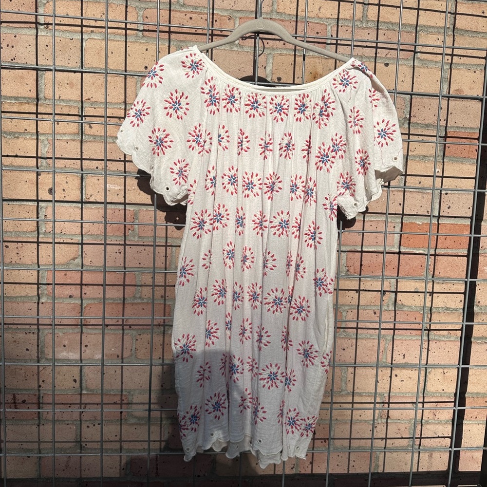The Coast Brand embroidered linen dress with pockets.